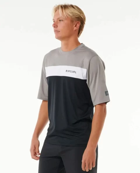 Mens Rash Guards Undertow Short Sleeve Uv Tee Rash Guard Rip Curl - Image 2