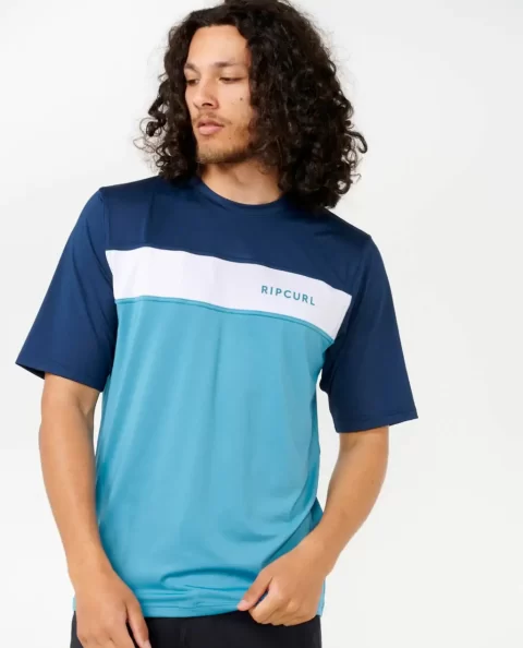 Mens Rash Guards Undertow Short Sleeve Uv Tee Rash Guard Rip Curl