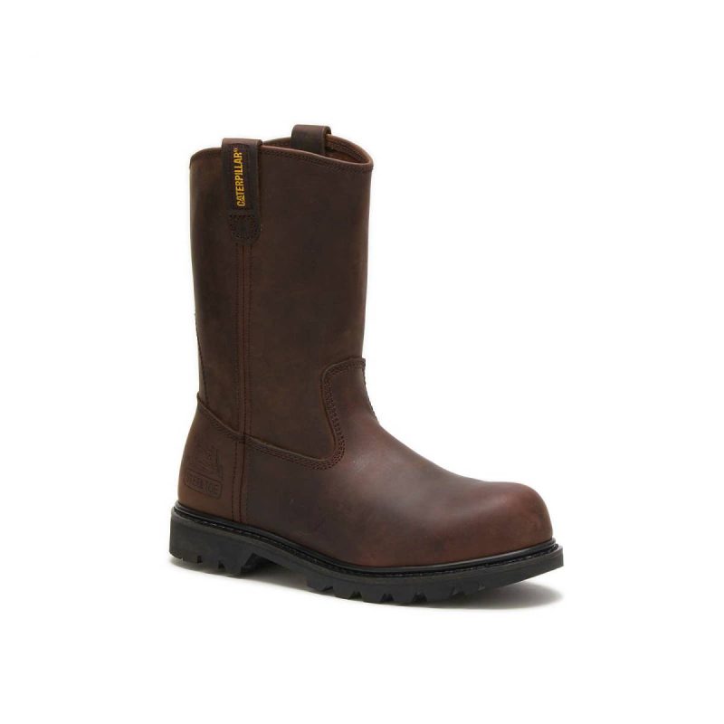Men's Revolver Steel Toe Work Boot Cat Men Boots Brown - Image 3