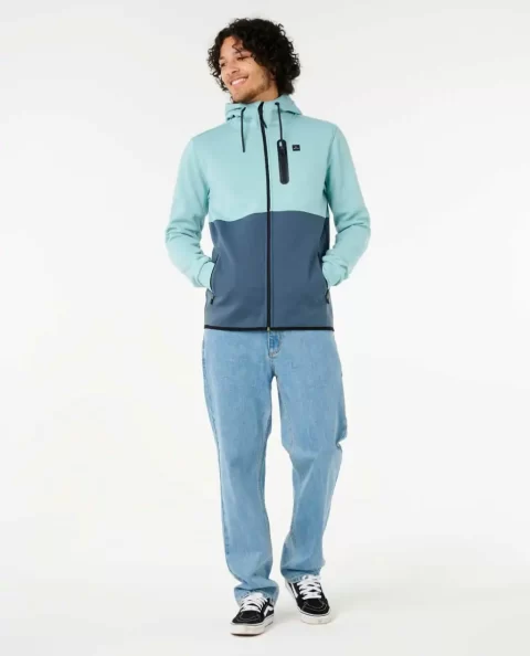 Mens Rip Curl Hoodies & Fleece Departed Anti Series Fleece Blue Lagoon - Image 4