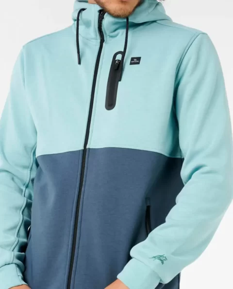 Mens Rip Curl Hoodies & Fleece Departed Anti Series Fleece Blue Lagoon - Image 5