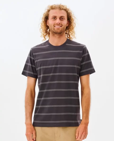Mens Rip Curl Plain Stripe Tee Tees & Tanks