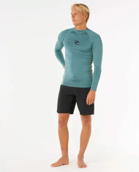 Mens Rip Curl Rash Guards Waves Uv Long Sleeve Rash Guard - Image 4