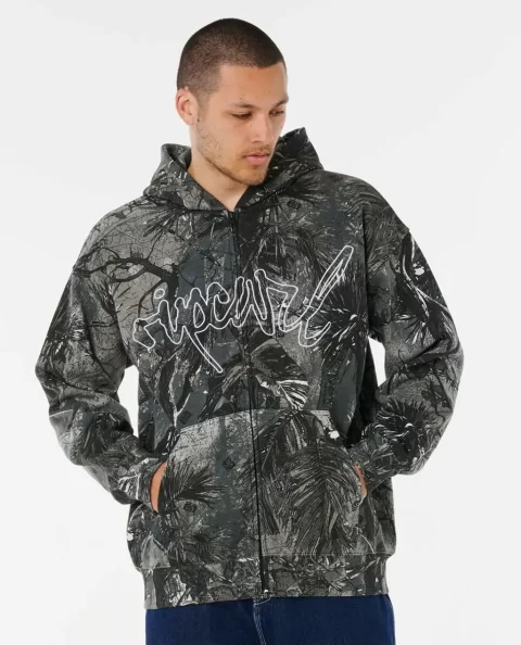 Mens Rip Curl Rip Script Camo Hood Hoodies & Fleece