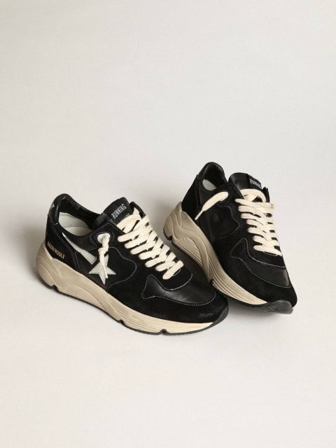 Men’s Running Sole In Black Nappa Leather And Suede With A White Star Running Sole Men Golden Goose - Image 2