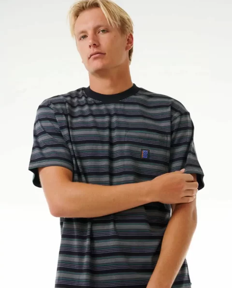 Mens Search Stripe Tee Rip Curl Tees & Tanks