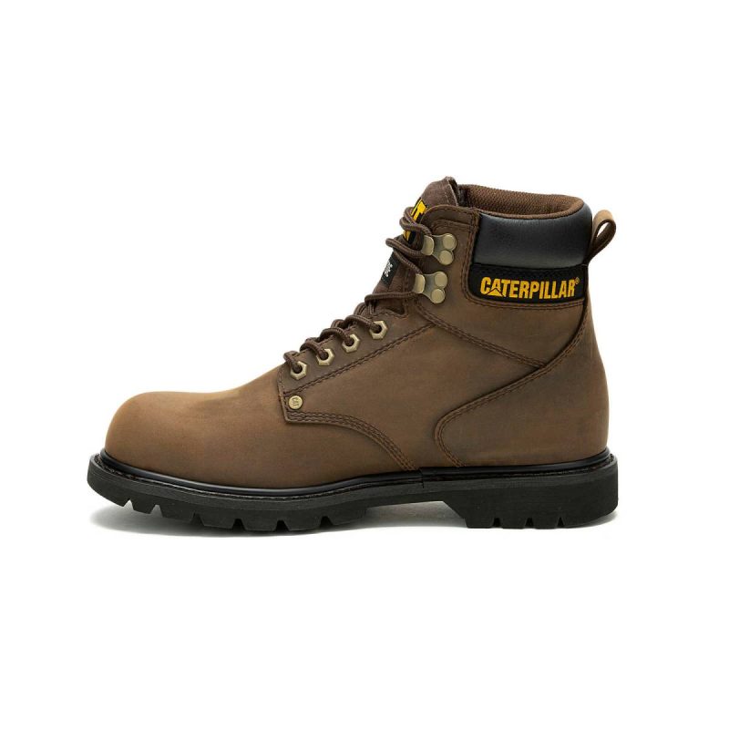 Men's Second Shift Waterproof Steel Toe Work Boot Cat Dark Brown Boots Men - Image 4