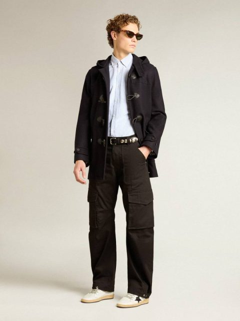 Men's Shirt With Narrow Stripes Shirts Men Golden Goose White And Light Blue - Image 3