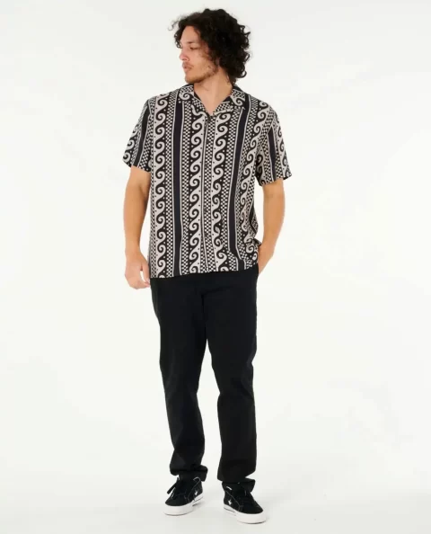 Mens Shirts & Flannels Rip Curl Fun Times Stripe Short Sleeve Shirt - Image 4