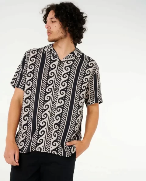 Mens Shirts & Flannels Rip Curl Fun Times Stripe Short Sleeve Shirt