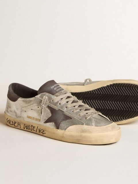 Men's Silver Super-Star Ltd With Black Nubuck Star And Heel Tab Super-Star Men Golden Goose - Image 3
