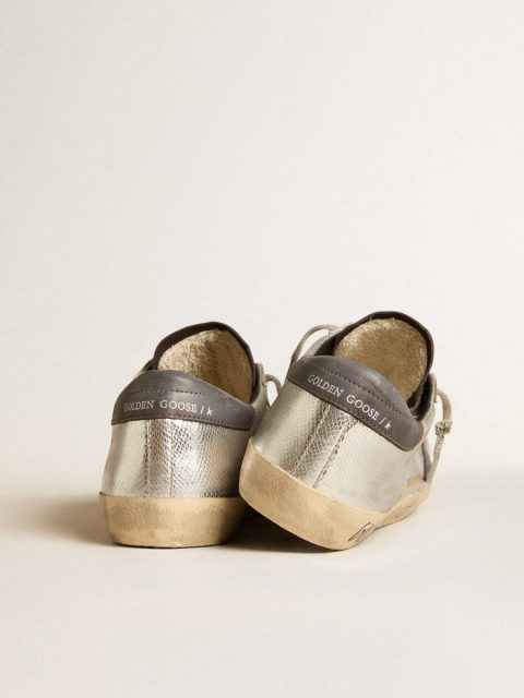 Men's Silver Super-Star Ltd With Black Nubuck Star And Heel Tab Super-Star Men Golden Goose - Image 4