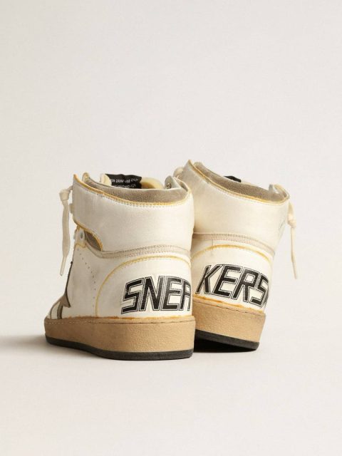 Men’s Sky-Star In White Nappa Leather With Dove-Gray Suede Star Golden Goose Sky-Star Men - Image 5