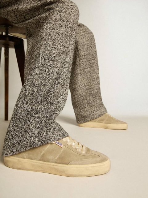 Men's Soul Star In Dove-Gray Suede With White Leather Heel Tab And Tongue Golden Goose Men Ggdb Classics - Image 3