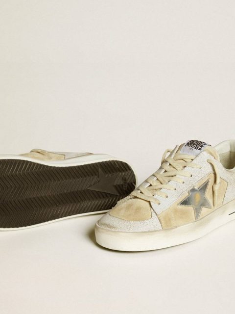 Men's Stardan In Nubuck And Crackle Leather With Silver Metallic Leather Star Men Stardan Golden Goose - Image 4