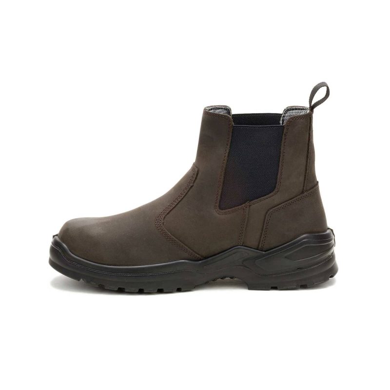 Men's Striver Chelsea Waterproof Steel Toe Work Boot Brown Boots Cat Men - Image 4
