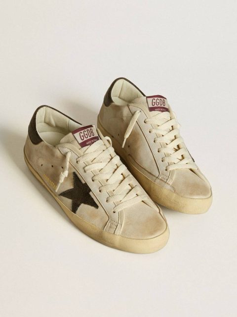 Men's Super-Star In Leather With Black Denim Star And Black Leather Heel Tab Super-Star Men White Golden Goose - Image 2