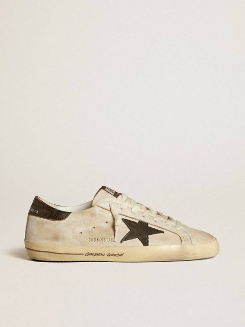 Men's Super-Star In Leather With Black Denim Star And Black Leather Heel Tab Super-Star Men White Golden Goose