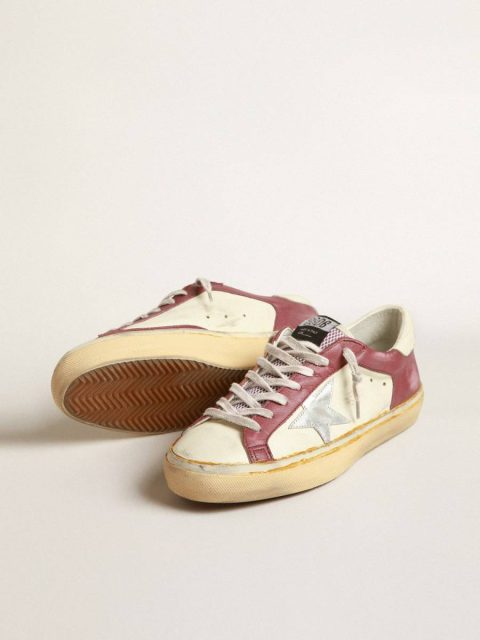Men's Super-Star In Nappa Leather With Burgundy Inserts And Silver Star Men Super-Star Golden Goose - Image 3