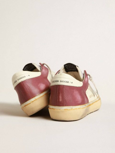 Men's Super-Star In Nappa Leather With Burgundy Inserts And Silver Star Men Super-Star Golden Goose - Image 4