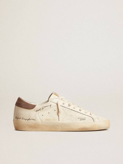 Men's Super-Star In Nappa Leather With Perforated Star And Suede Heel Tab Golden Goose Men Super-Star