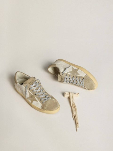 Men’s Super-Star In Nappa With Ice-Gray Suede Star And Black Embroidery Men Golden Goose Super-Star - Image 2