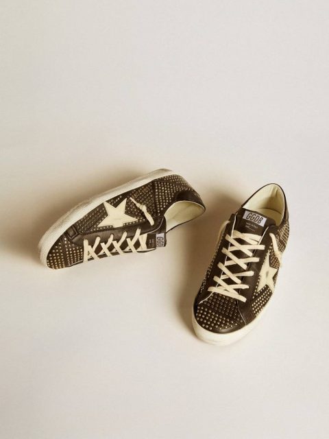 Men’s Super-Star In Studded Black Nappa With White Leather Star Golden Goose Men Super-Star - Image 2