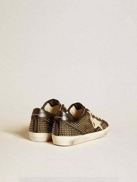 Men’s Super-Star In Studded Black Nappa With White Leather Star Golden Goose Men Super-Star - Image 5