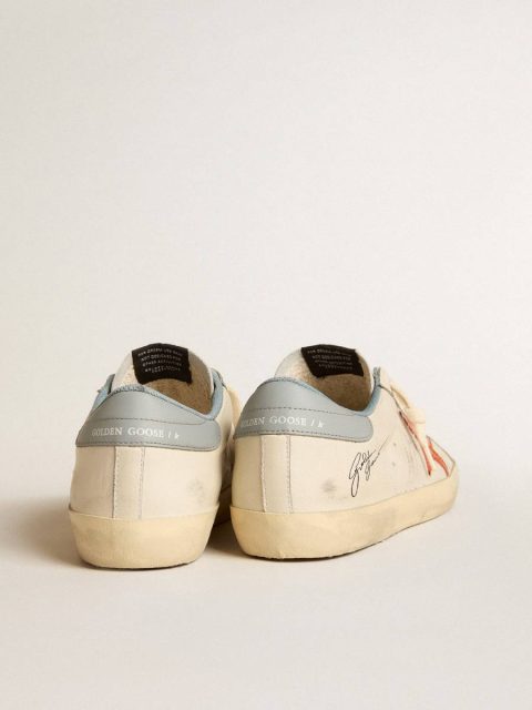 Men's Super-Star With Crocodile-Print Star And Silver-Blue Heel Tab Men Super-Star Golden Goose White - Image 4