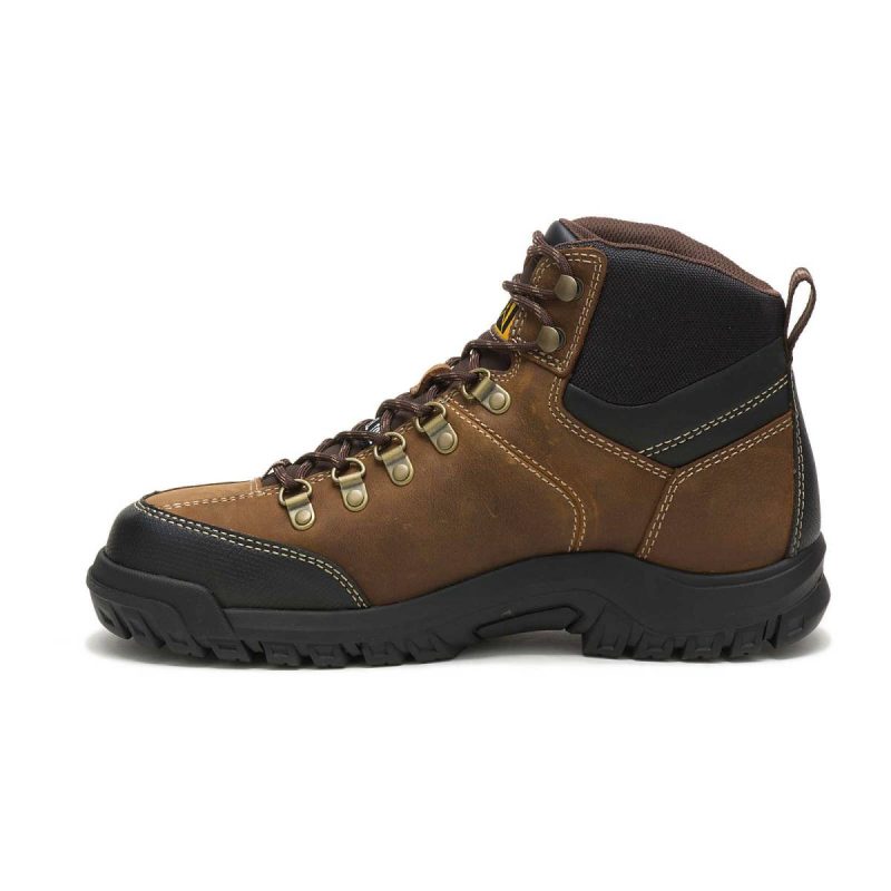 Men's Threshold Waterproof Steel Toe Work Boot Men Boots Real Brown Cat - Image 4