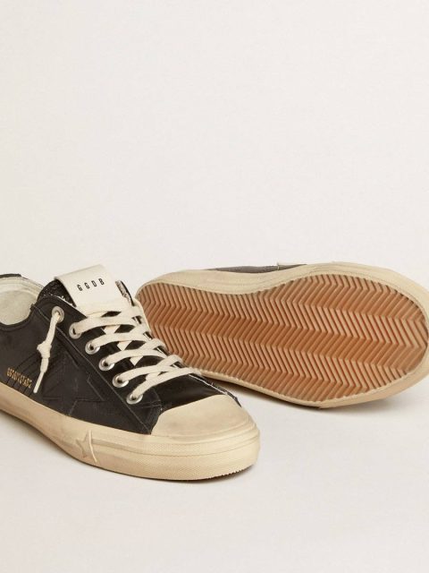 Men's V-Star In Black Nappa Leather With A Black Leather Star Golden Goose Men V-Star - Image 4
