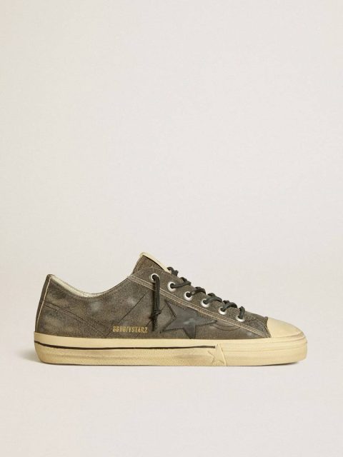 Men’s V-Star In Black Suede With Black Leather Star Men V-Star Golden Goose