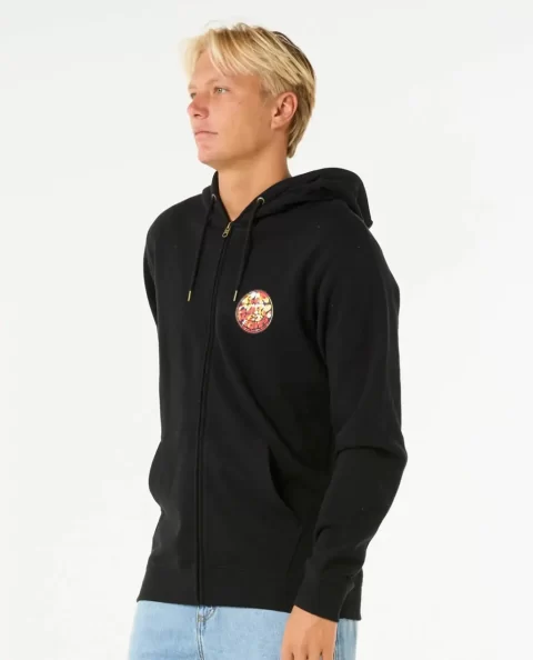 Mens Wettie Passage Icon Zip Through Hoodies & Fleece Rip Curl - Image 2