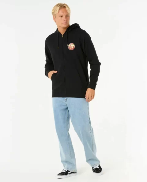 Mens Wettie Passage Icon Zip Through Hoodies & Fleece Rip Curl - Image 4