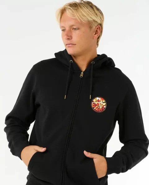 Mens Wettie Passage Icon Zip Through Hoodies & Fleece Rip Curl