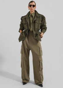 Merano Cargo Jacket - Khaki Outerwear The Frankie Shop Women Green - Image 2