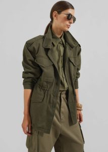 Merano Cargo Jacket - Khaki Outerwear The Frankie Shop Women Green - Image 3