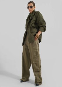 Merano Cargo Jacket - Khaki Outerwear The Frankie Shop Women Green - Image 5