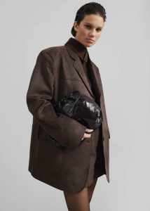 Merida Faux Suede Blazer - Brown Women Brown Outerwear The Frankie Shop - Image 2