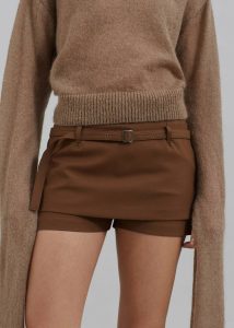 Micka Belted Skort - Brown Women Brown Bottoms The Frankie Shop - Image 4