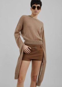 Micka Belted Skort - Brown Women Brown Bottoms The Frankie Shop - Image 5