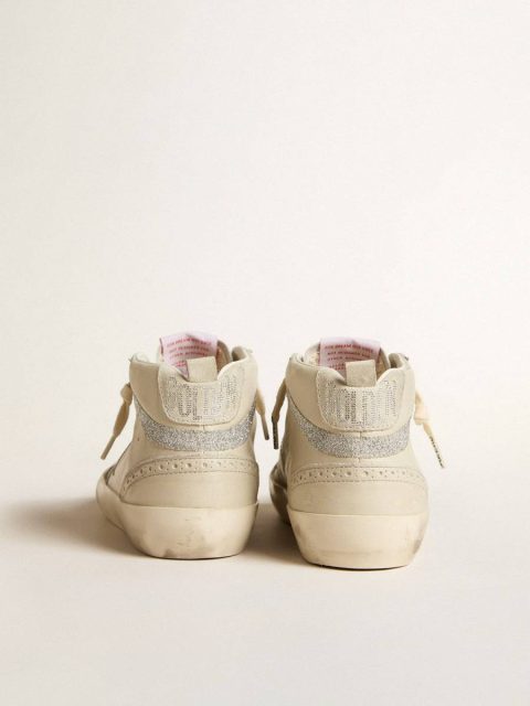 Mid Star Golden Goose White Women Women's Mid Star Ltd With Bronze Leather Star And Swarovski Crystal Flash - Image 5