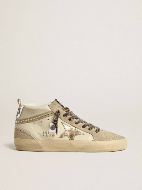 Mid Star Golden Goose Women Mid Star With Metallic Leather Star And Swarovski Crystal Flash