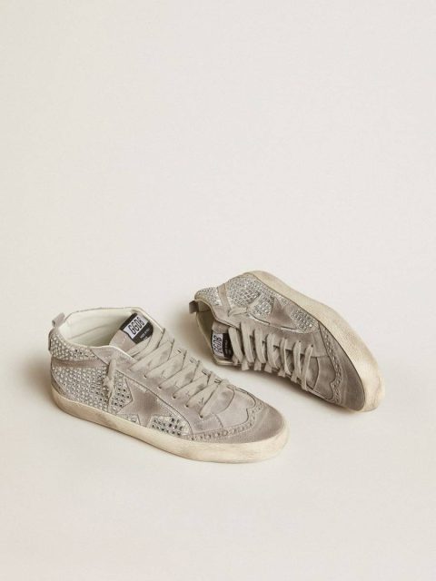 Mid Star In Silver Suede With Swarovski Crystals And Suede Star Women Mid Star Golden Goose - Image 2