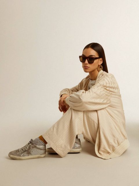Mid Star In Silver Suede With Swarovski Crystals And Suede Star Women Mid Star Golden Goose - Image 3