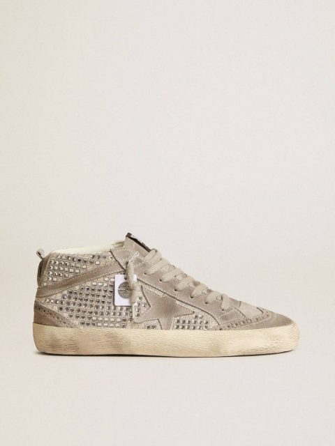 Mid Star In Silver Suede With Swarovski Crystals And Suede Star Women Mid Star Golden Goose