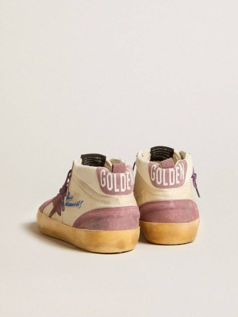 Mid Star Men’s Mid Star Lab In Nylon And Nappa With Mauve Suede Star Golden Goose Men - Image 4