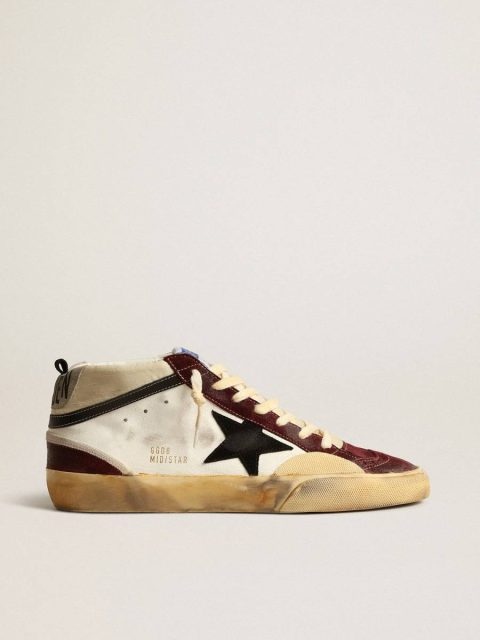 Mid Star Mid Star In Nappa With Black Suede Star And Wine-Red Inserts Golden Goose Men