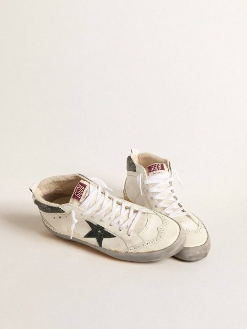 Mid Star With Green Metallic Leather Star And White Flash Men White Golden Goose Mid Star - Image 2