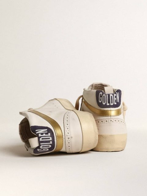 Mid Star With Pink Suede Star And Gold Metallic Leather Flash Golden Goose Mid Star Women - Image 4